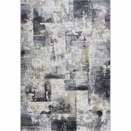 Canyon Abstract Modern Rug 52069 6676 in Charcoal Grey