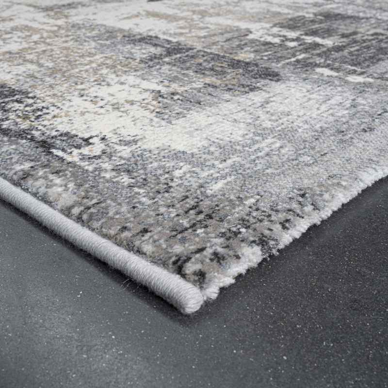 Canyon Abstract Modern Rug 52069 6676 in Charcoal Grey