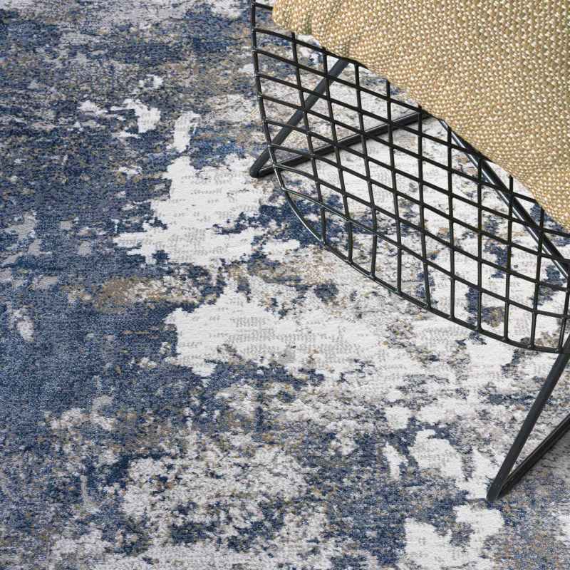 Canyon Abstract Modern Rug 52071 7777 in Blue