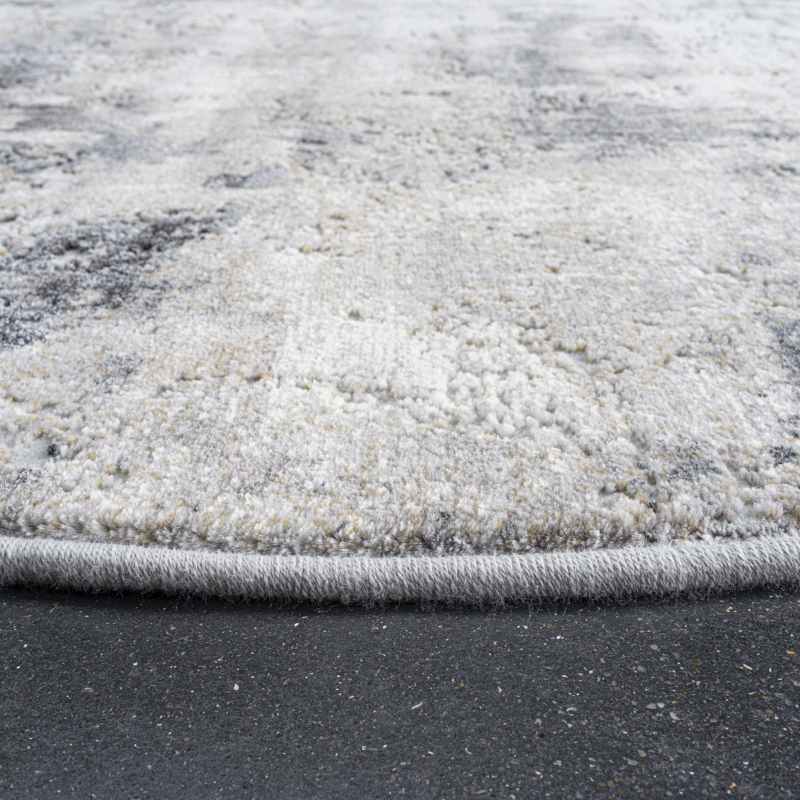 Canyon Abstract Modern Textured Circle Rug 52078 6626 in Grey