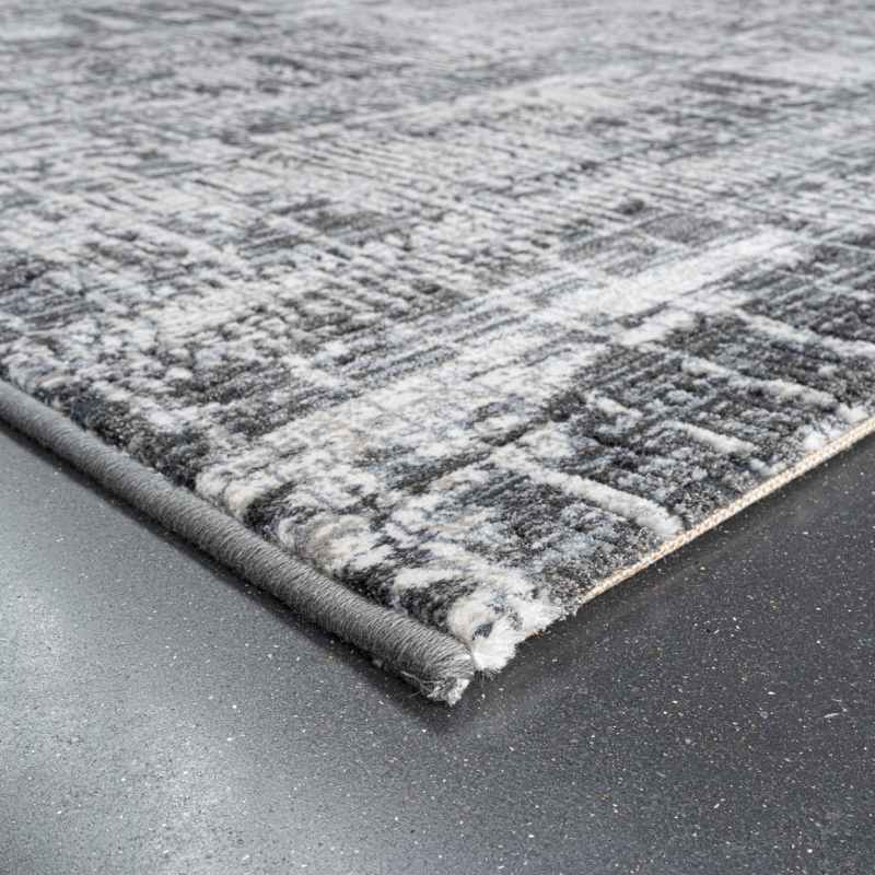 Canyon Abstract Modern Textured Rug 52079 3575 in Charcoal Grey