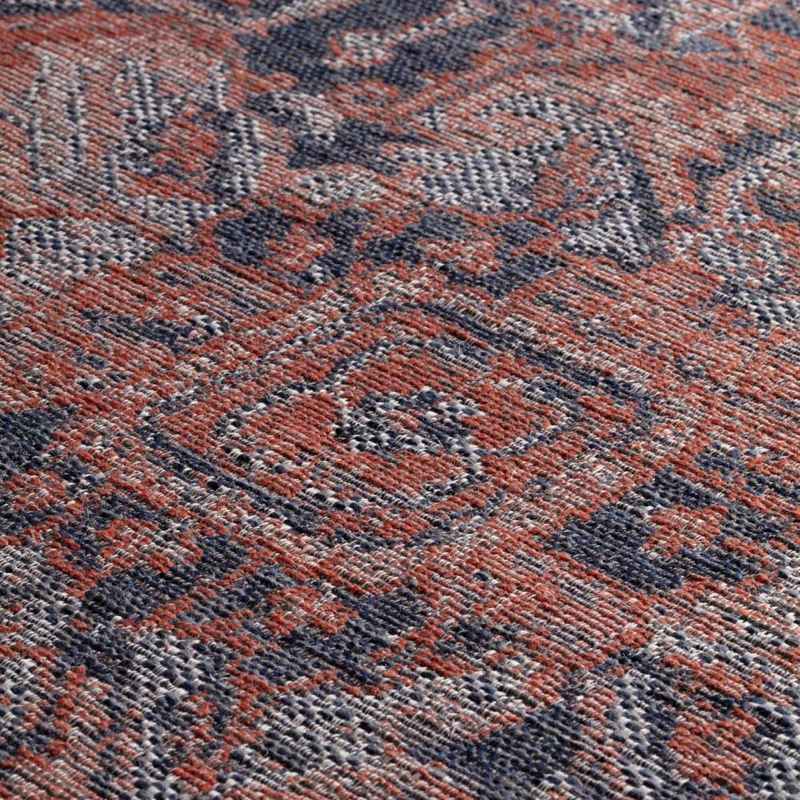 Ziba 52102 NH500 Traditional Medallion Wool Rugs in Navy Red