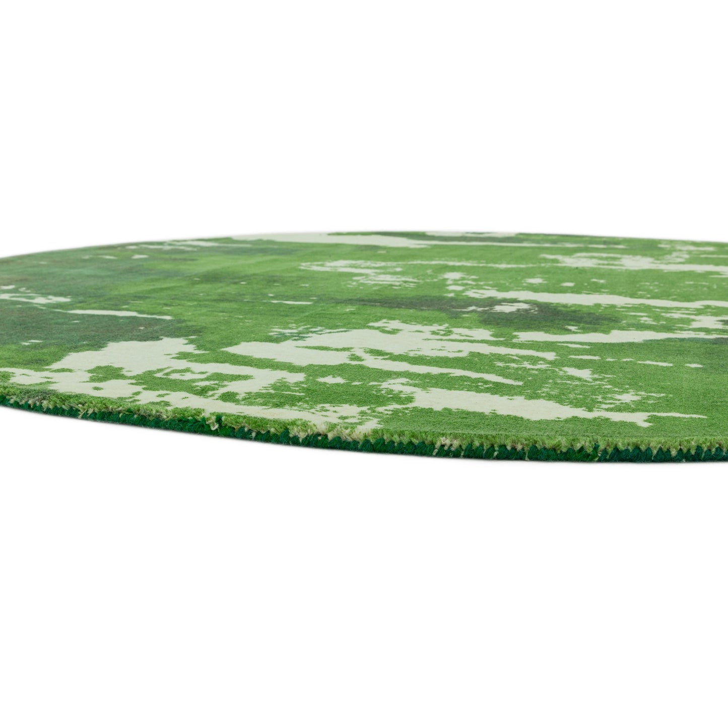 Saturn Abstract circle Round Wool Rugs in Green