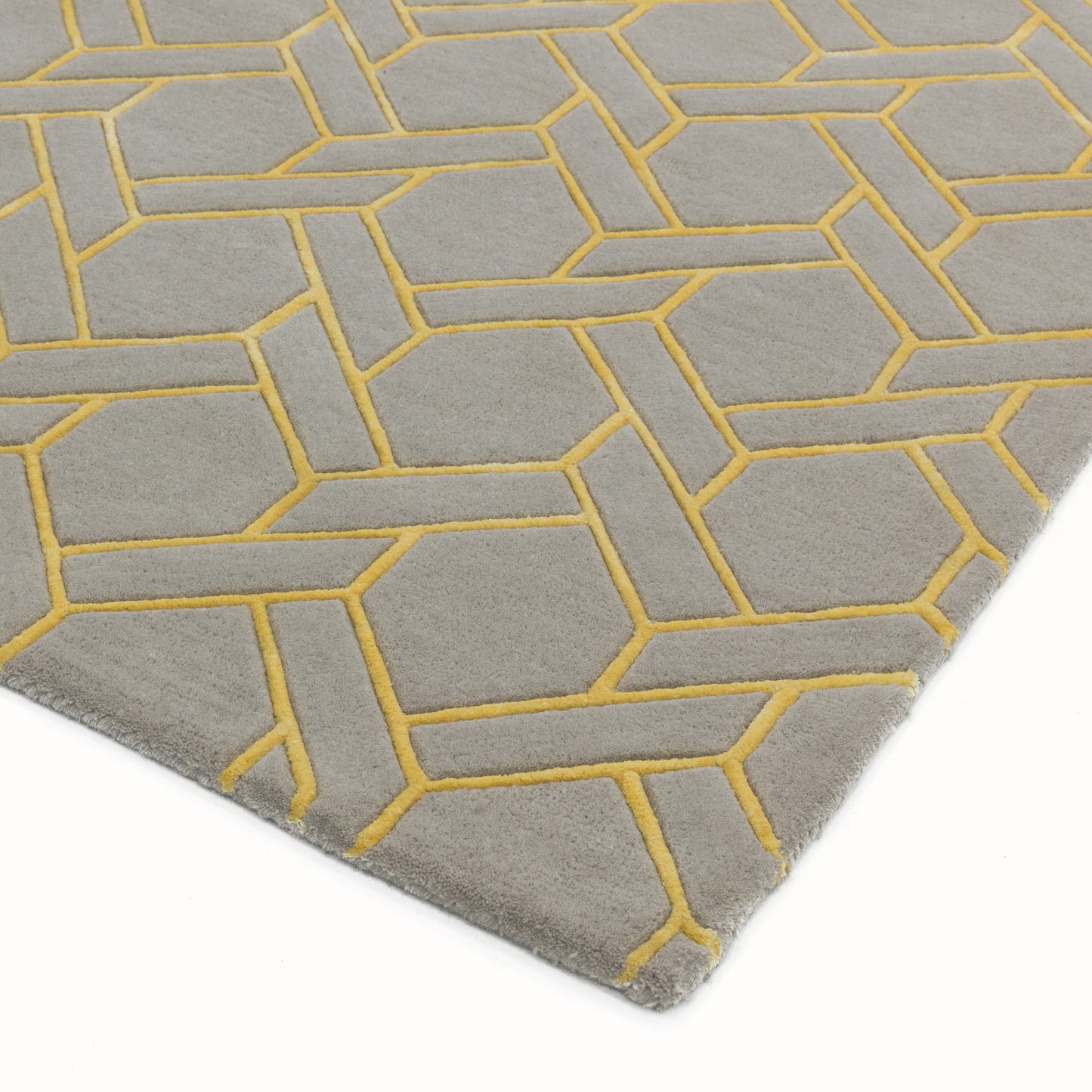 Nexus fine lines rug in yellow
