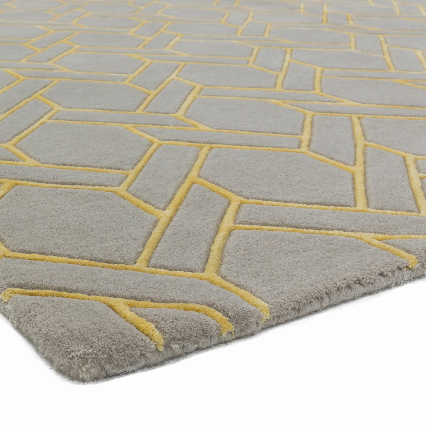 Nexus fine lines rug in yellow