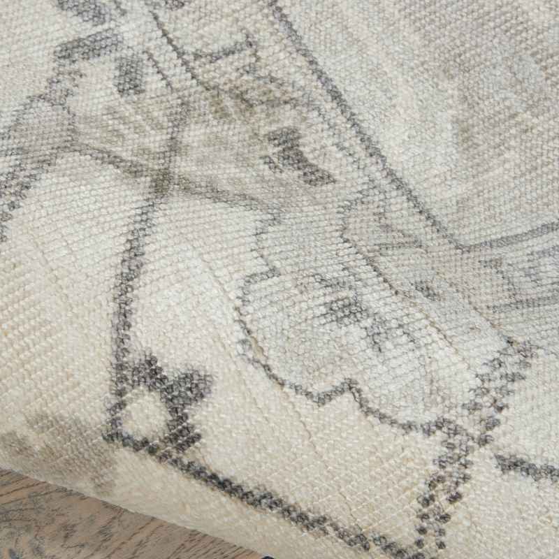 Aldora ALD01 Traditional Bordered Rugs in Silver Grey by Nourison