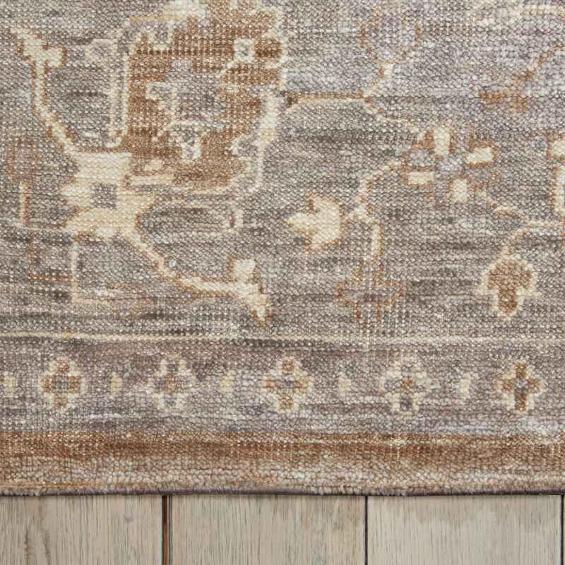 Aldora ALD07 Traditional Bordered Rugs in Pewter by Nourison