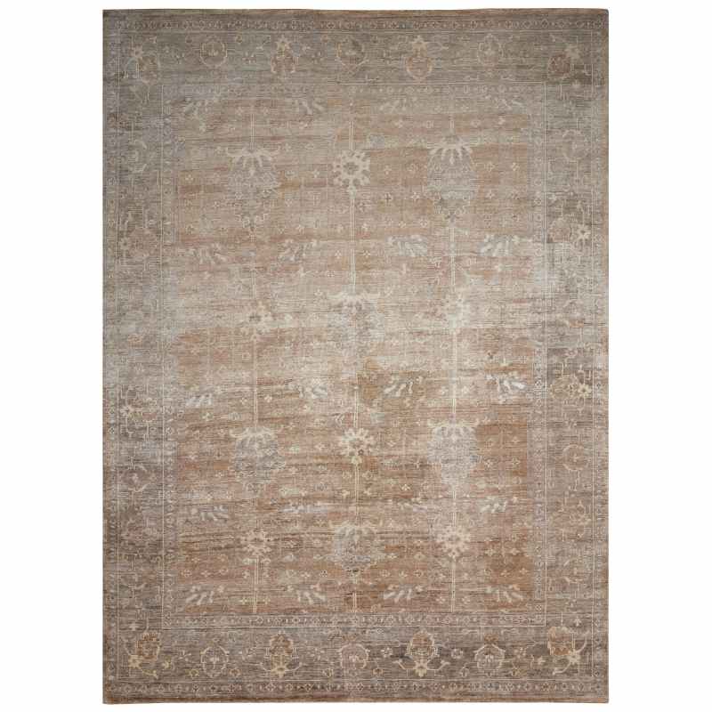 Aldora ALD07 Traditional Bordered Rugs in Pewter by Nourison