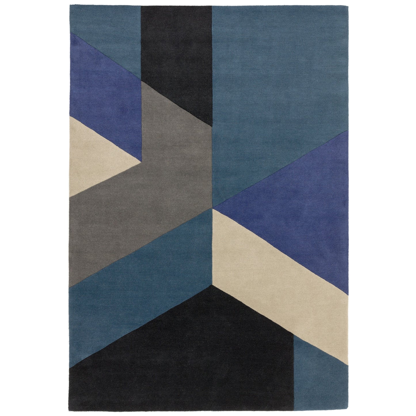 Reef RF13 Big Geo Wool Tufted Rugs in Blue