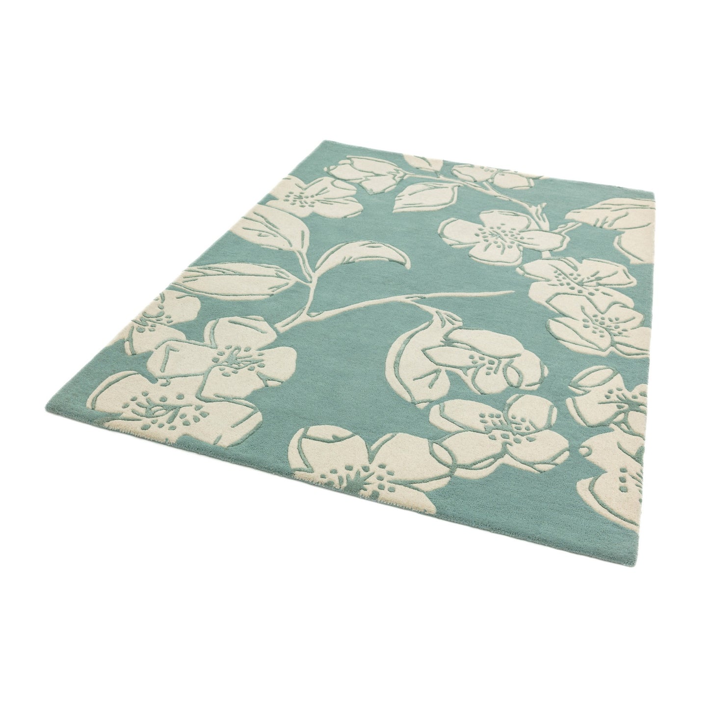 Matrix Devore Floral Wool Rugs MAX12 Blue