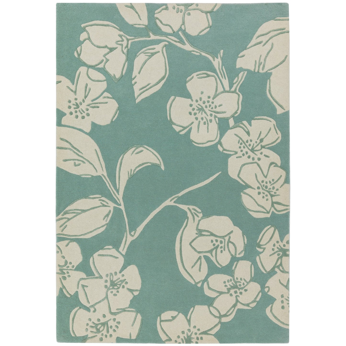 Matrix Devore Floral Wool Rugs MAX12 Blue