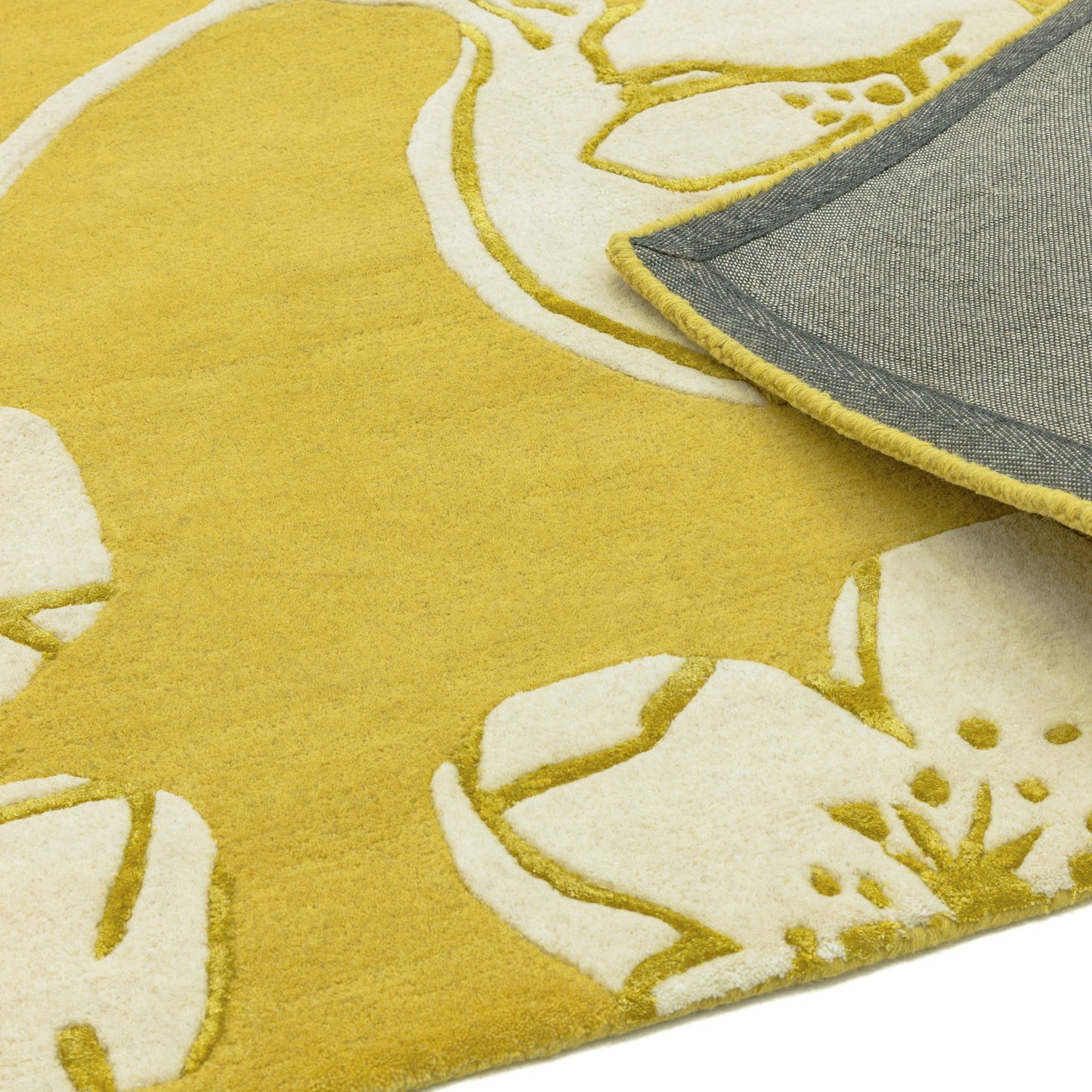 Matrix Devore Floral Wool Rugs MAX15 Yellow