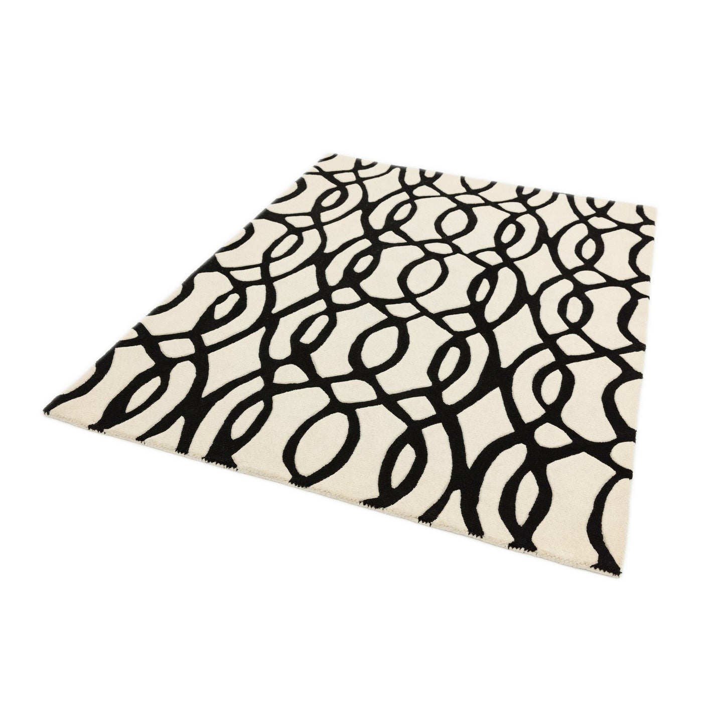 Matrix Wire Modern Geometric Rugs MAX35 White