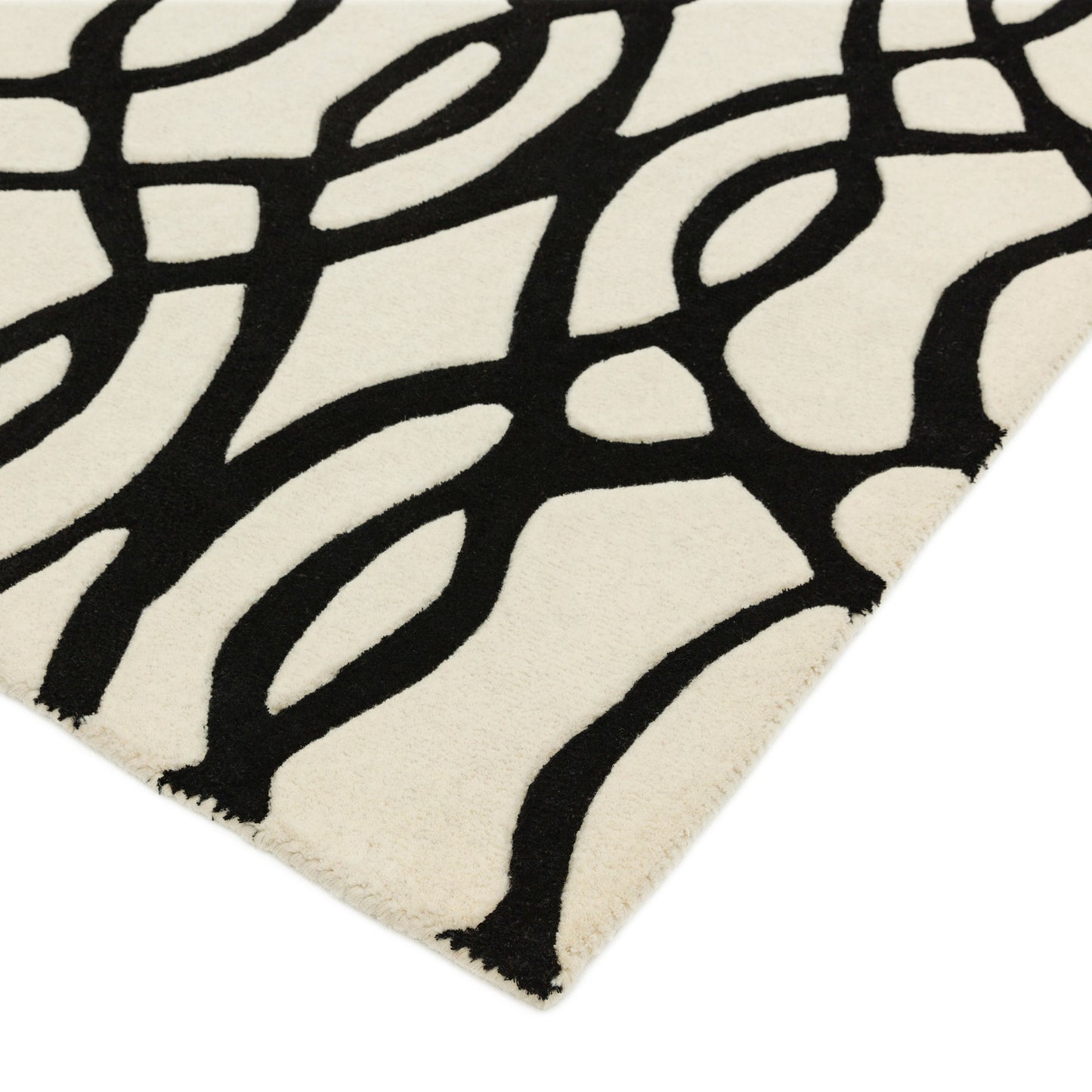 Matrix Wire Modern Geometric Rugs MAX35 White