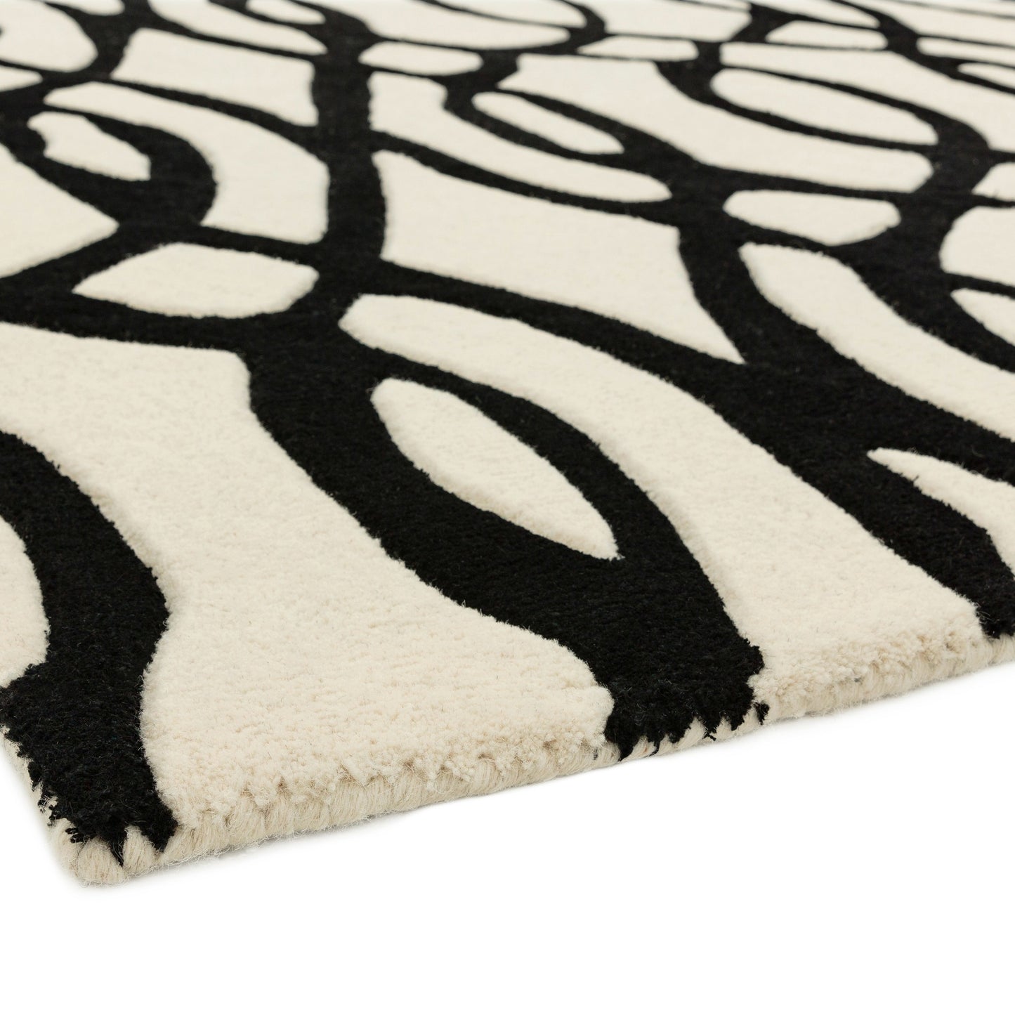 Matrix Wire Modern Geometric Rugs MAX35 White