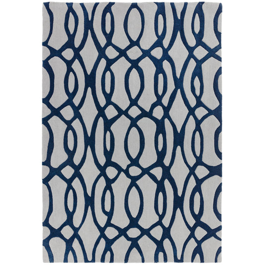 Matrix Wire Modern Geometric Rugs MAX36 Blue
