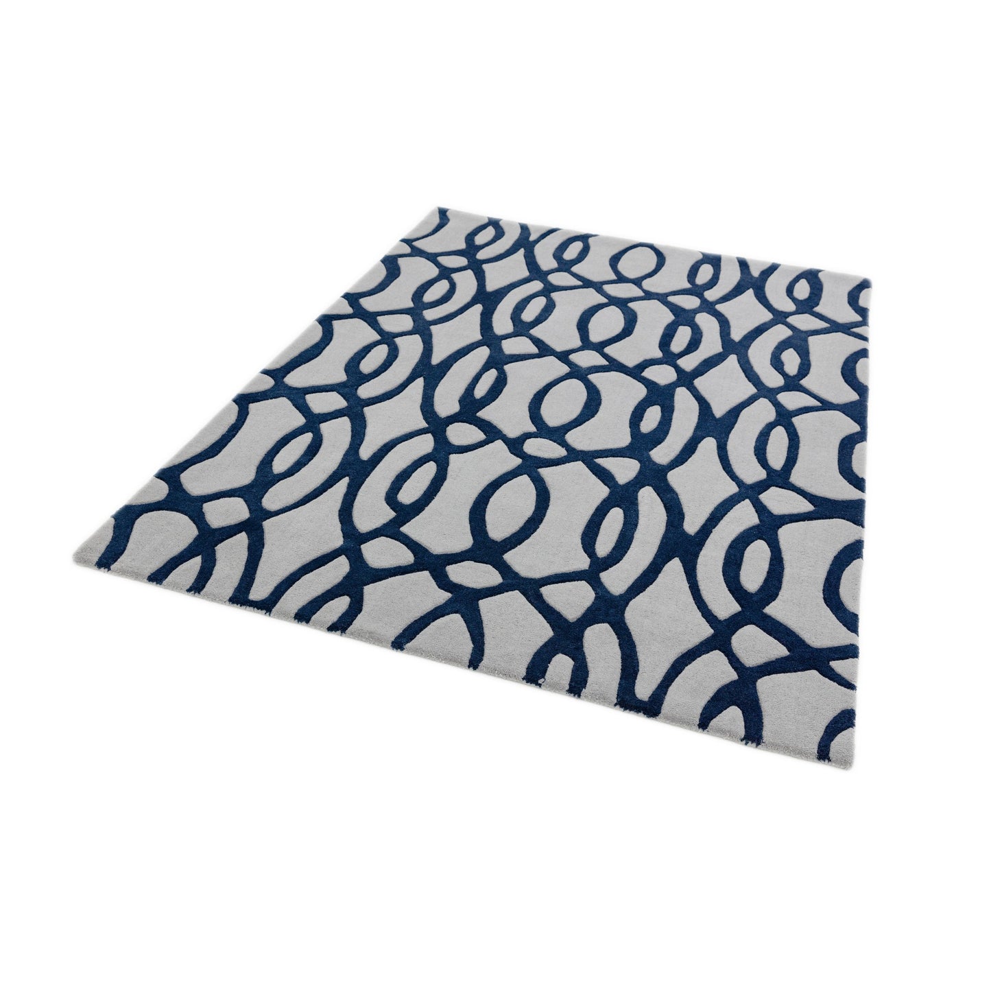 Matrix Wire Modern Geometric Rugs MAX36 Blue