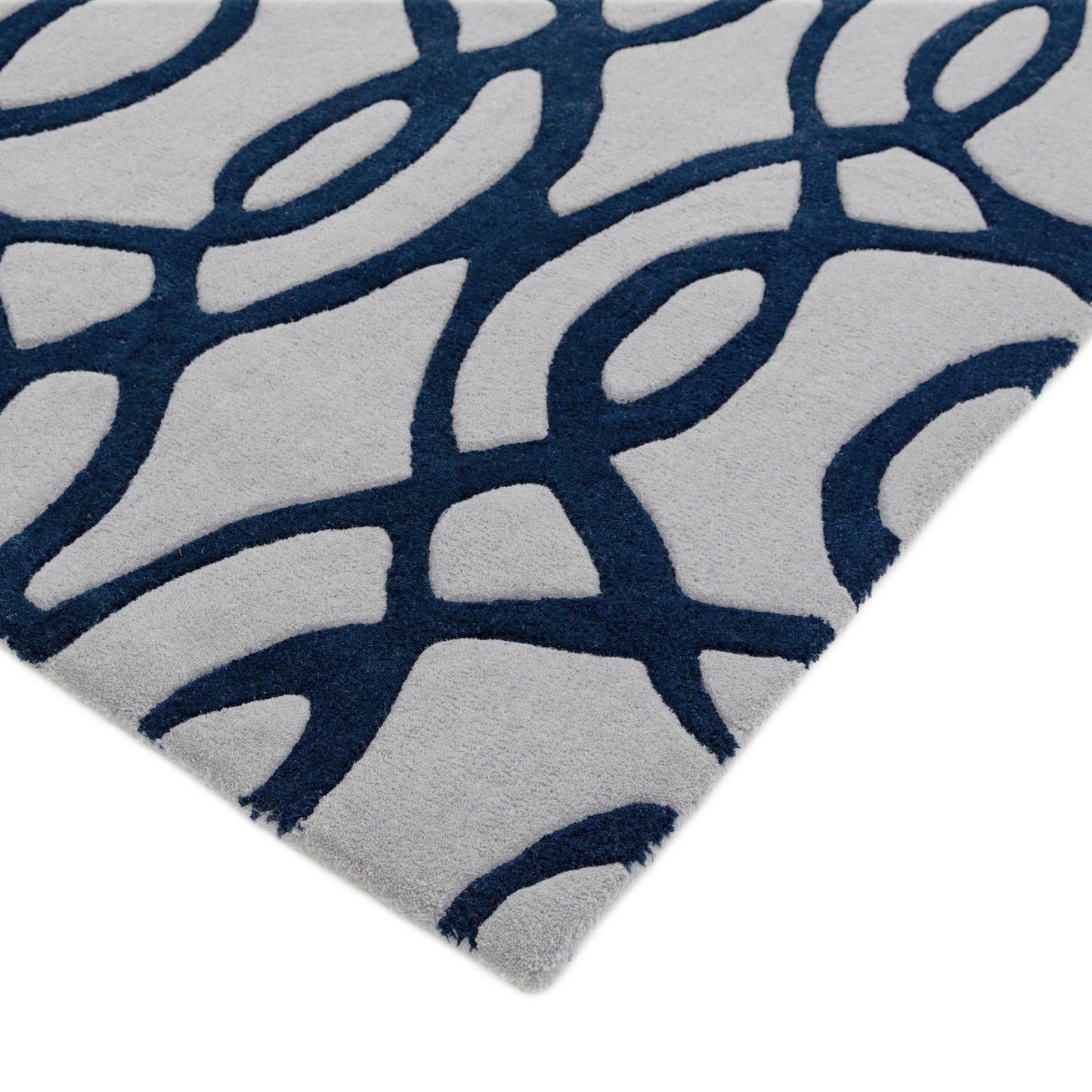 Matrix Wire Modern Geometric Rugs MAX36 Blue