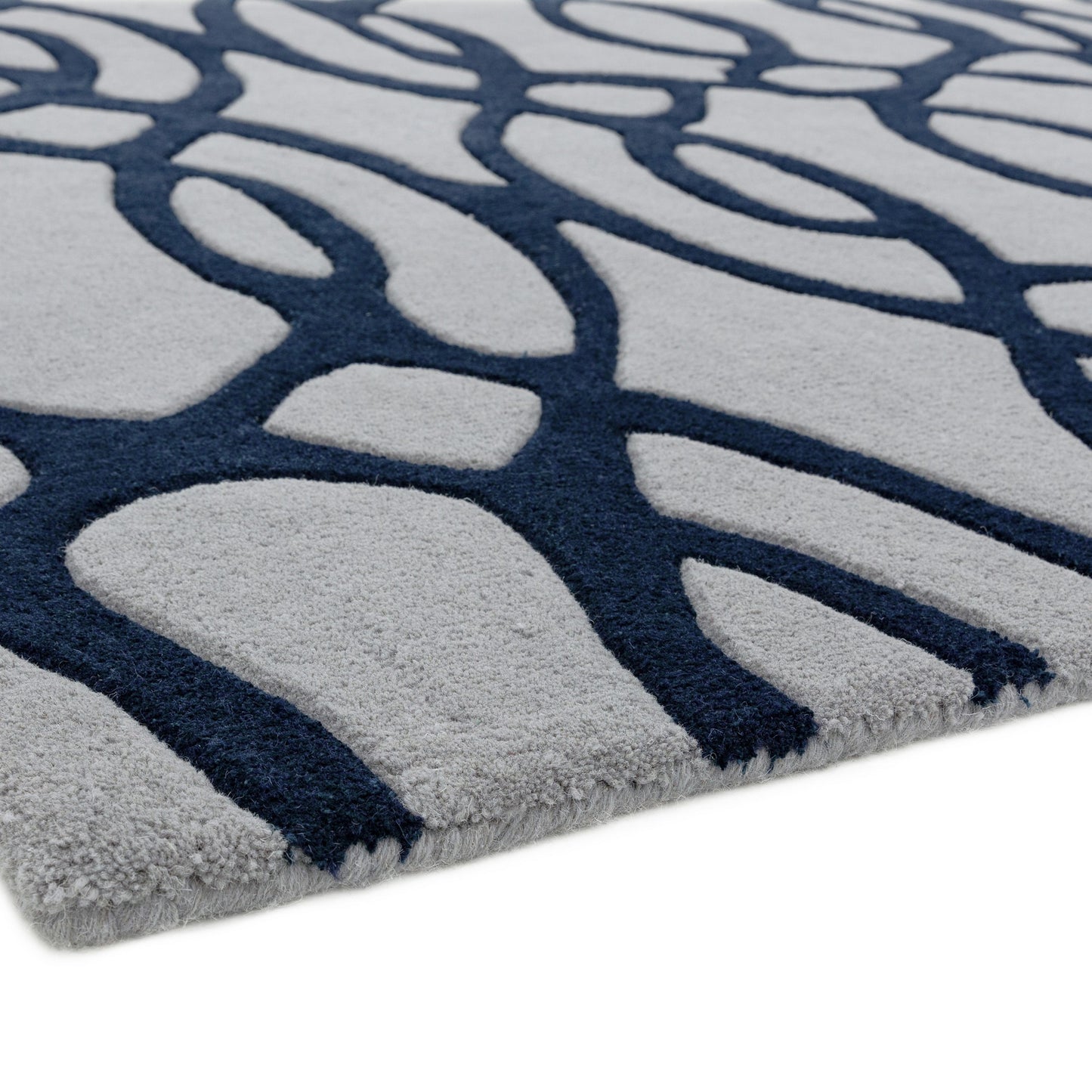 Matrix Wire Modern Geometric Rugs MAX36 Blue