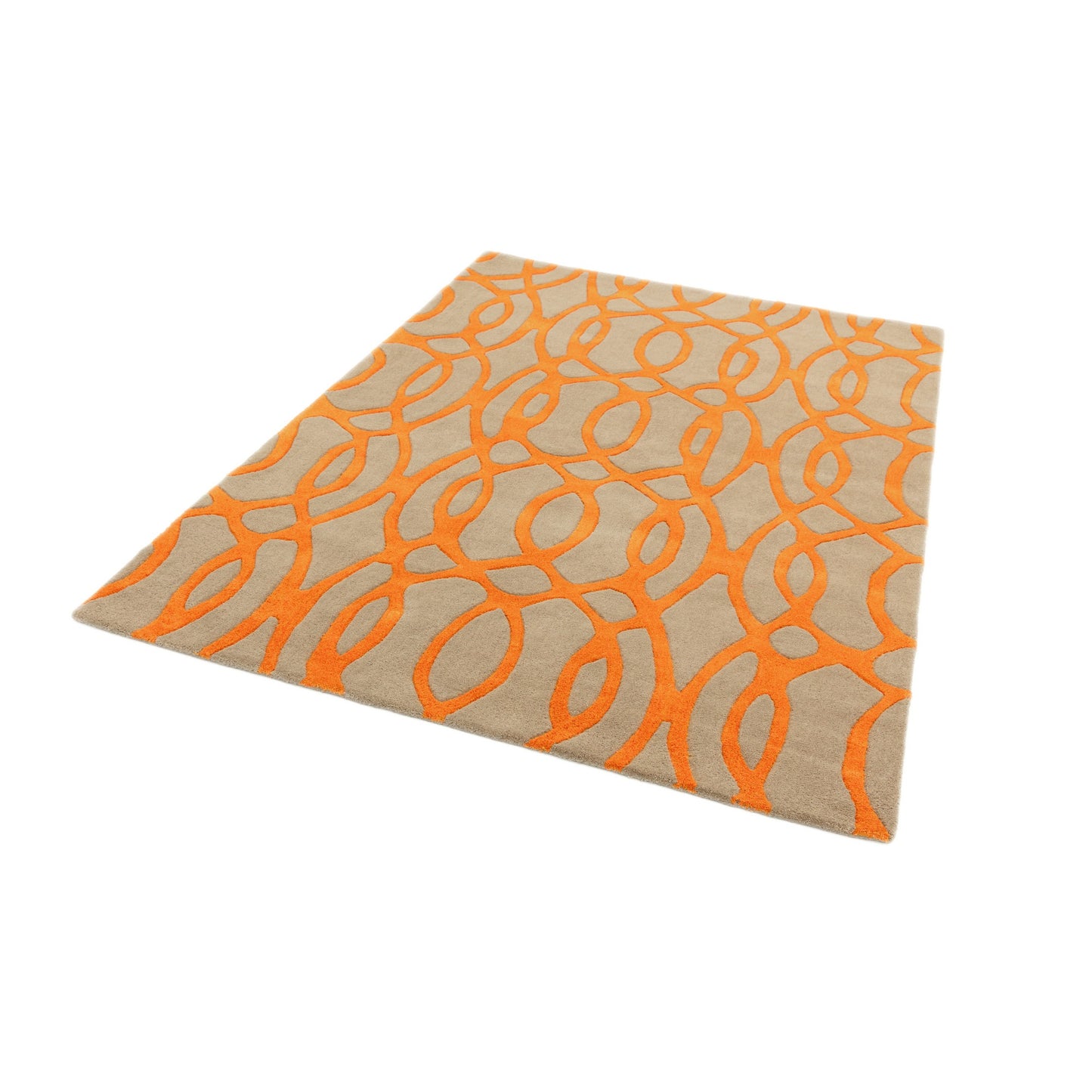 Matrix Wire Modern Geometric Rugs MAX37 Orange
