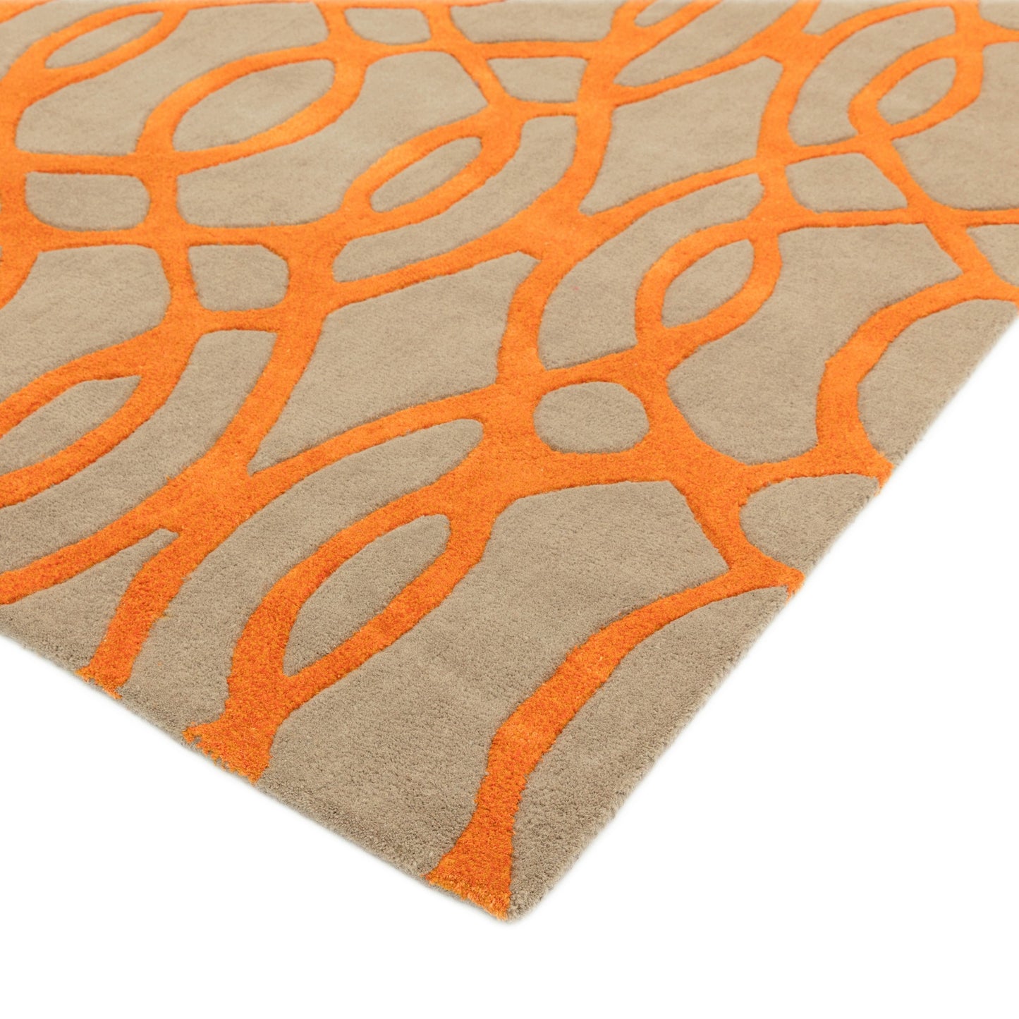 Matrix Wire Modern Geometric Rugs MAX37 Orange