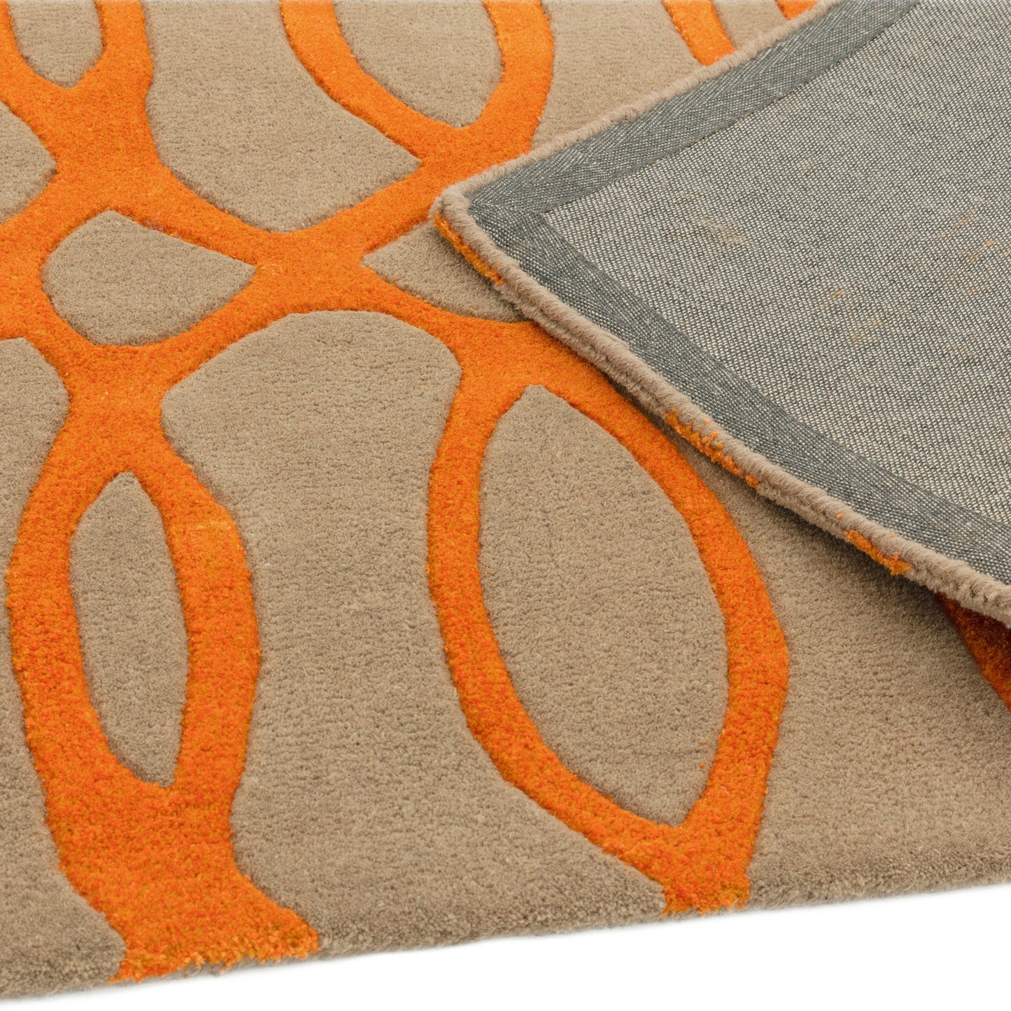 Matrix Wire Modern Geometric Rugs MAX37 Orange