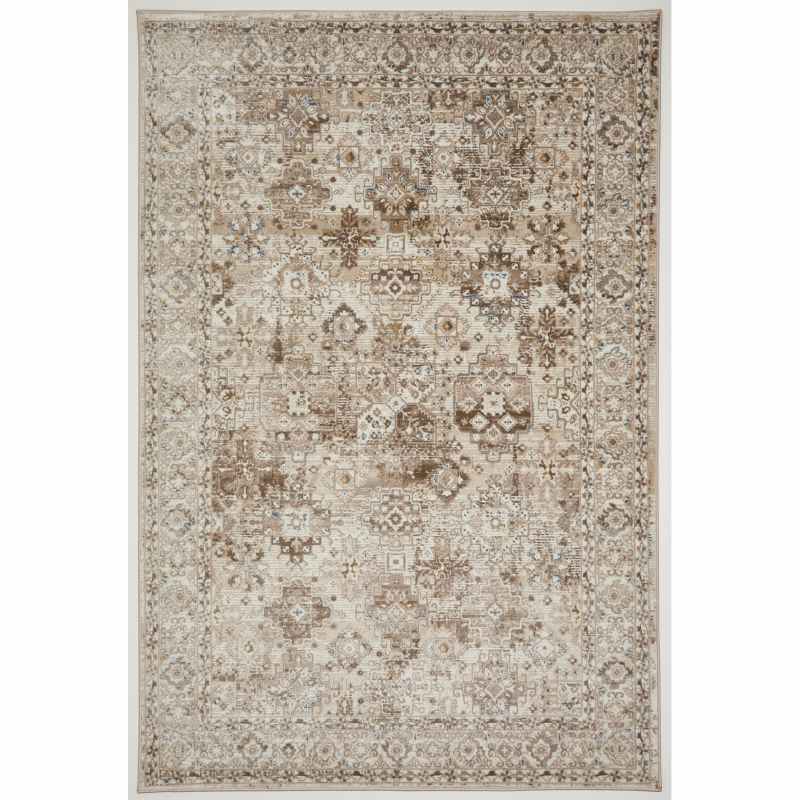 Vintage 550AC Traditional Border Motif Rugs in Cream Beige