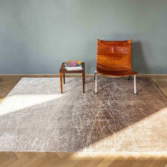 Louis De Poortere Modern Abstract Mad Men Fahrenheit Rug 8878 Pecan Frost