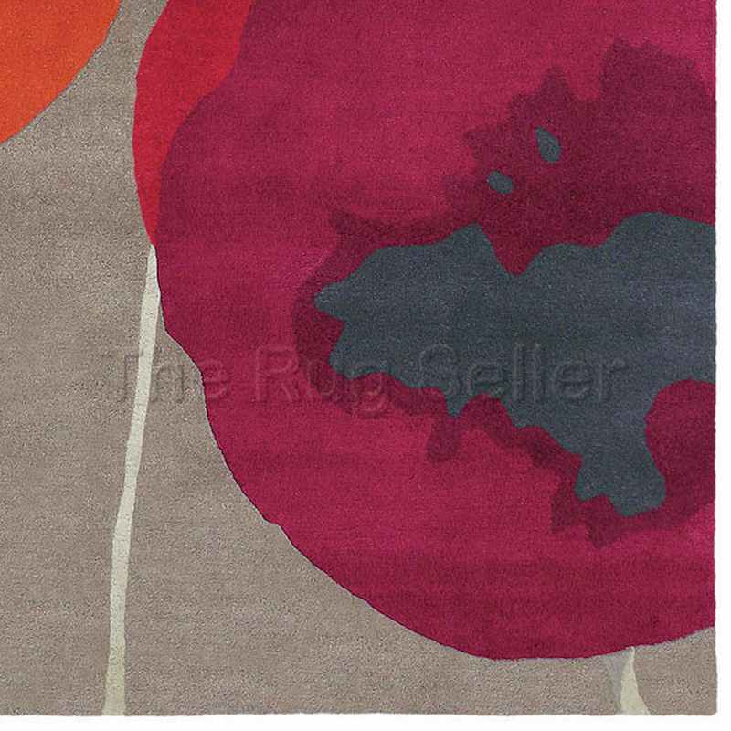 Sanderson Poppies Rugs 45700 Red/Orange