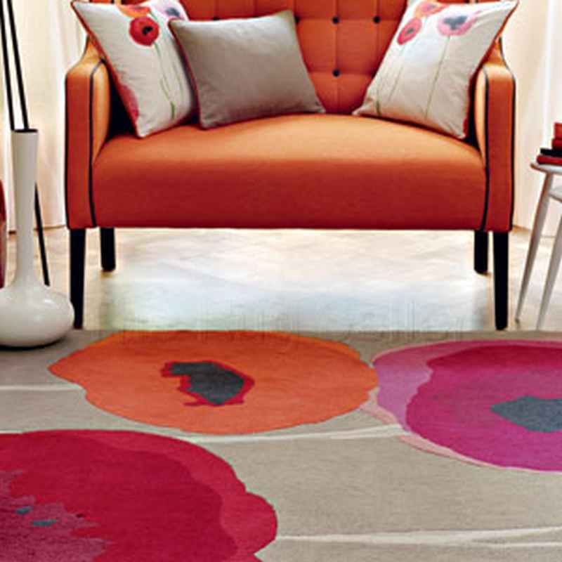 Sanderson Poppies Rugs 45700 Red/Orange