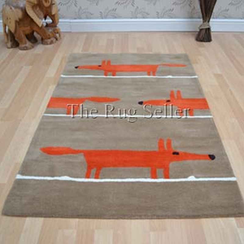 Scion Mr Fox Wool Rugs 25303 in Cinnamon Orange