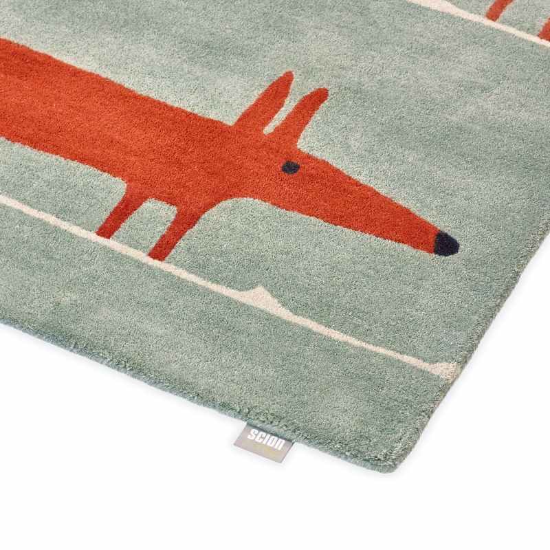 Scion Mr Fox Wool Rugs 25313 in Mint Poppy