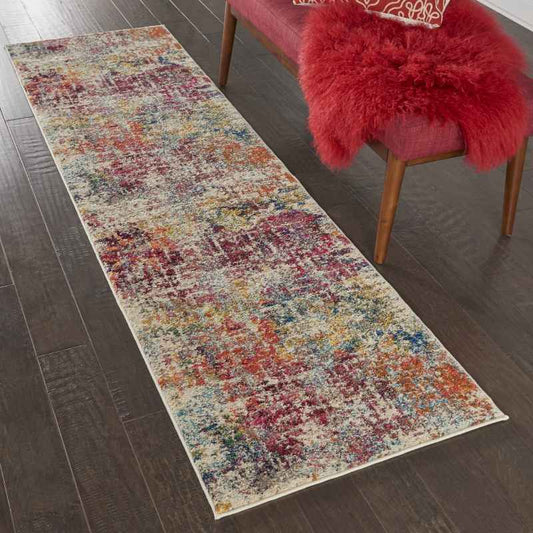 Celestial Modern Abstract Hallway Runner Rug CES13 PNMTC by Nourison
