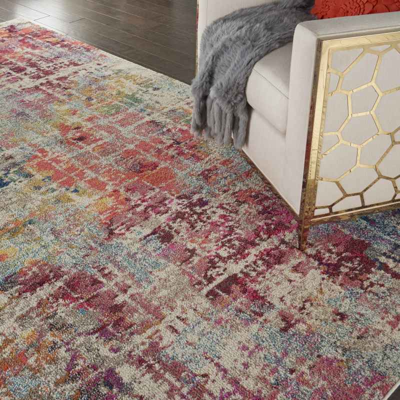 Celestial Modern Abstract Hallway Runner Rug CES13 PNMTC by Nourison