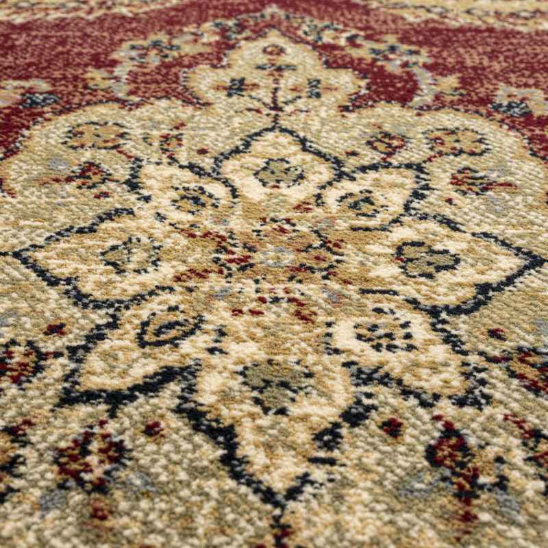 Da Vinci Traditional Medallion 57163 1454 Runner Rugs in Red