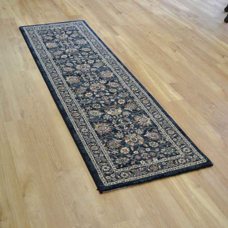 Da Vinci Traditional Medallion 57166 3434 Runner Rugs in Blue