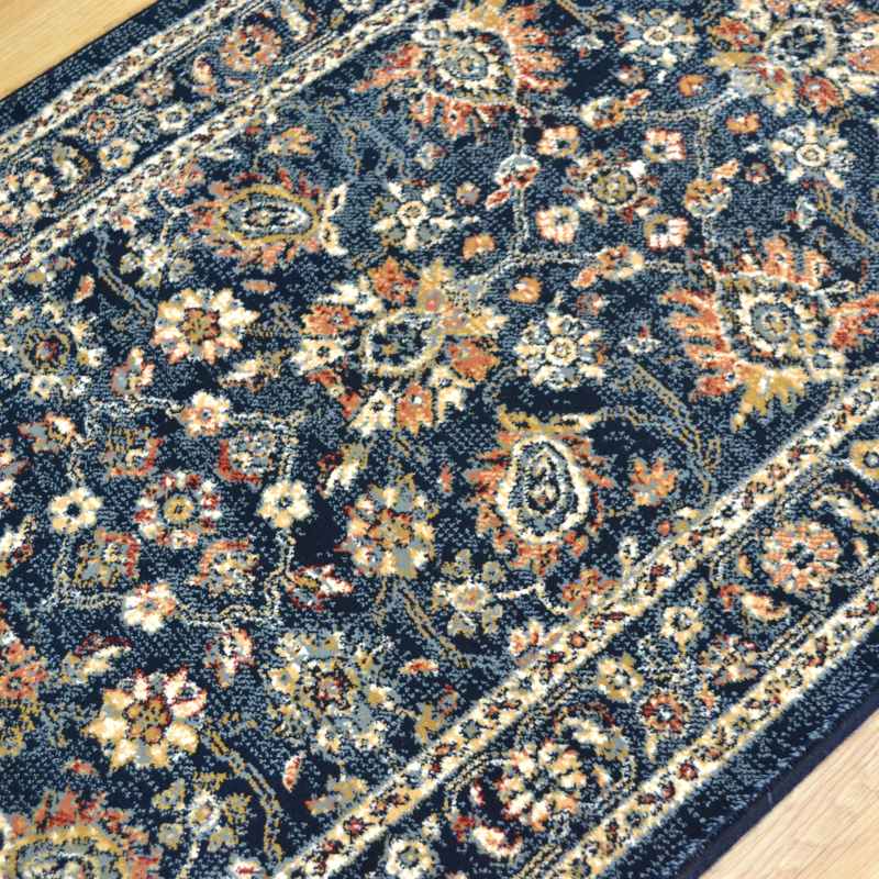 Da Vinci Traditional Medallion 57166 3434 Runner Rugs in Blue