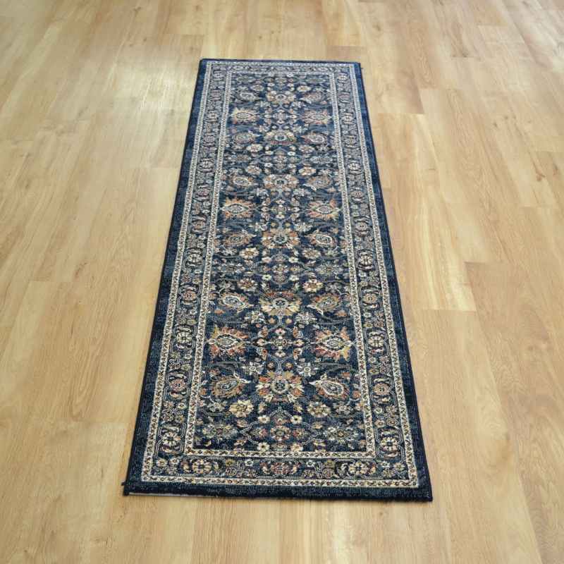 Da Vinci Traditional Medallion 57166 3434 Runner Rugs in Blue