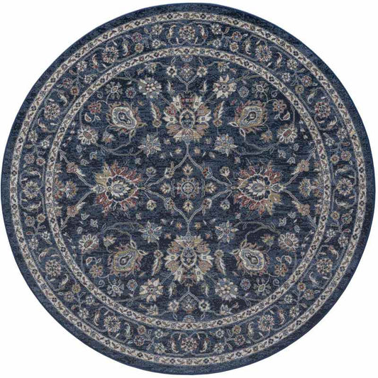 Da Vinci Traditional Round Circle Rug 57166 3434 in Blue