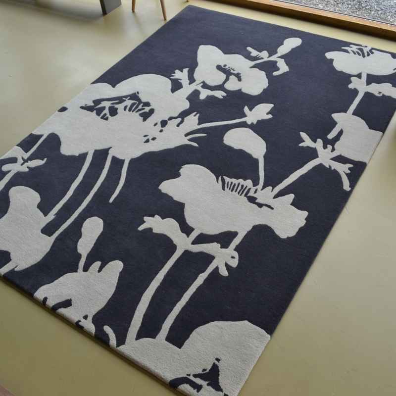 Floral 300 Rugs 039604 in Charcoal by Florence Broadhurst