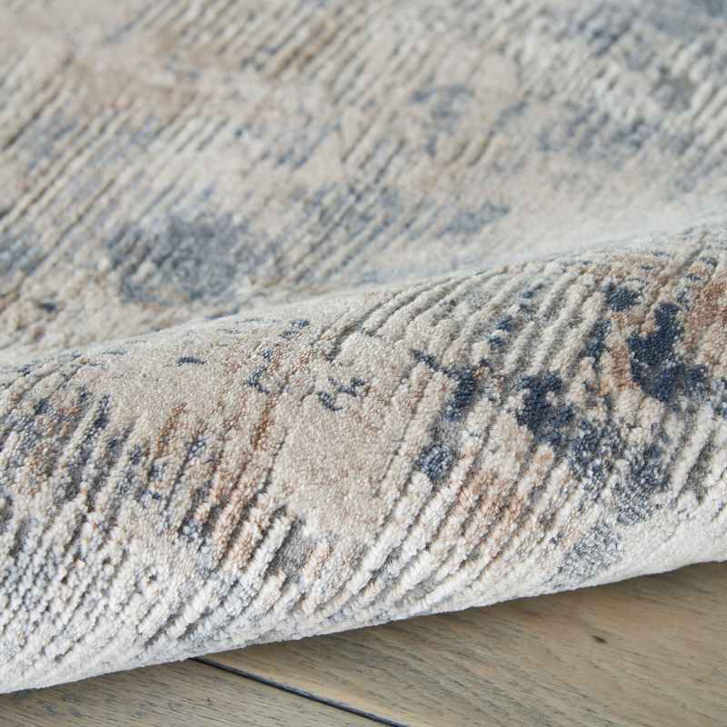 Rustic Textures Abstract Runner Rugs RUS05 in Beige Grey