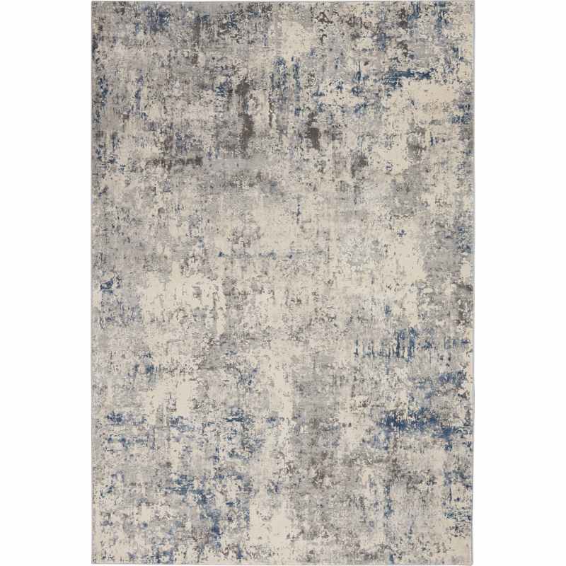 Rustic Textures Abstract Rugs RUS07 in Ivory Grey Blue