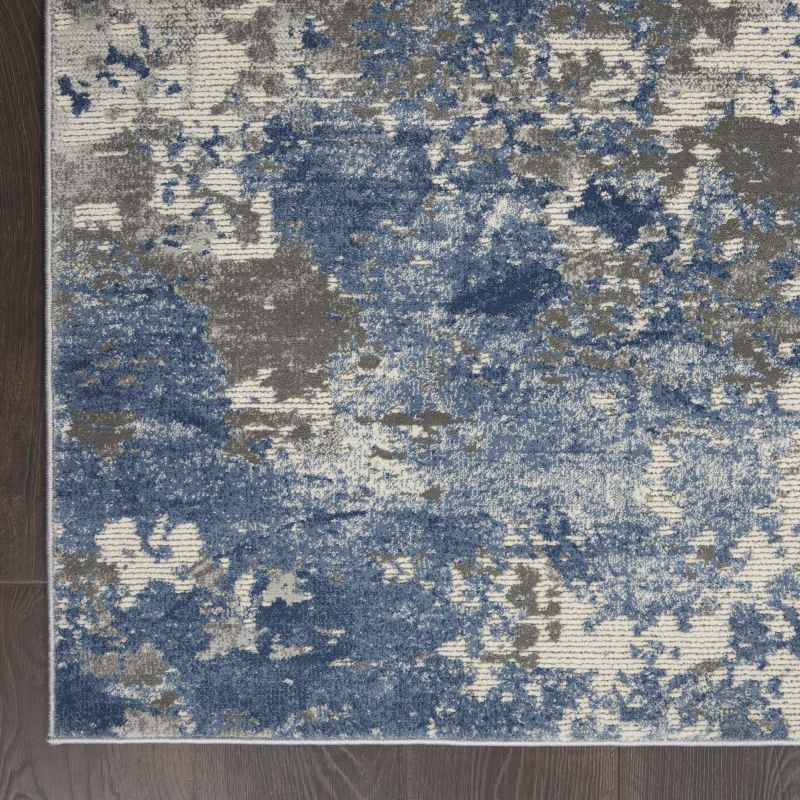 Rustic Textures Abstract Rugs RUS08 in Grey Blue