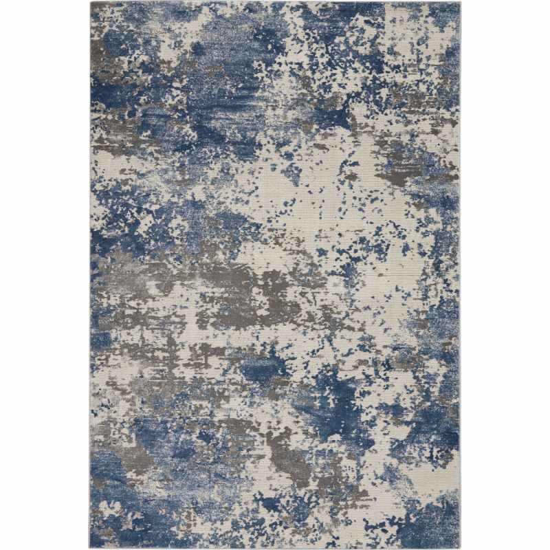 Rustic Textures Abstract Rugs RUS08 in Grey Blue