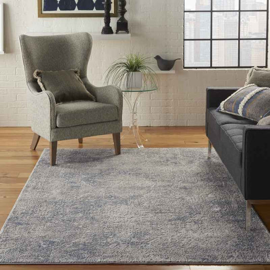 Rustic Textures Abstract Rugs RUS09 in Ivory Light Blue