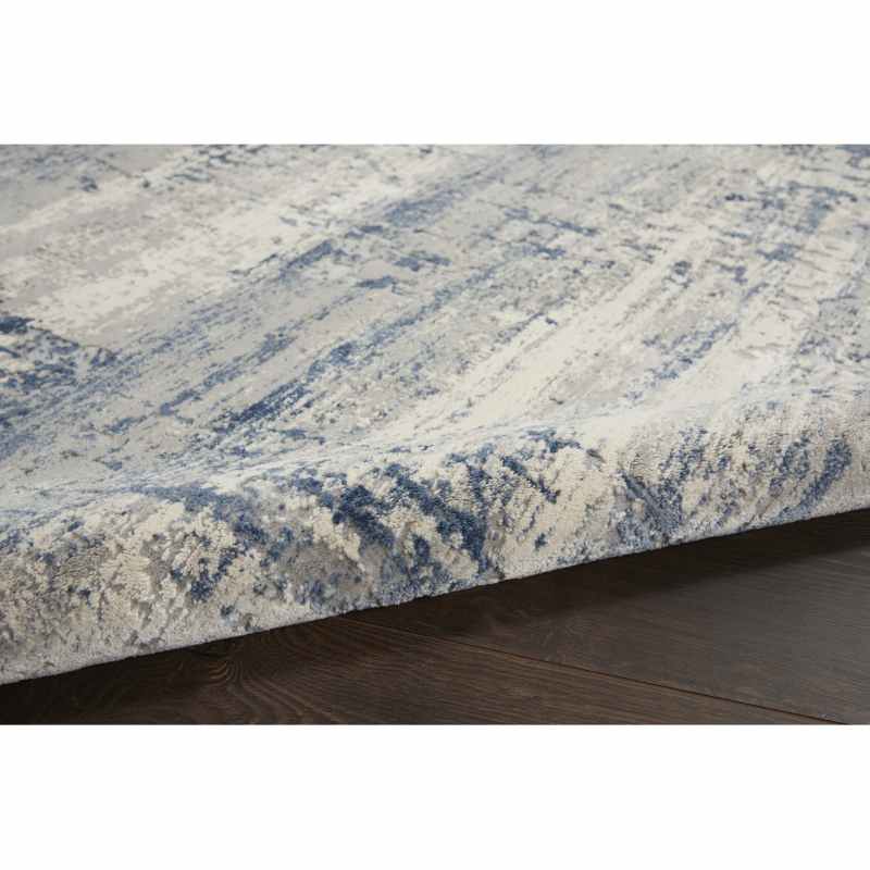 Rustic Textures Abstract Rugs RUS10 in Ivory Blue
