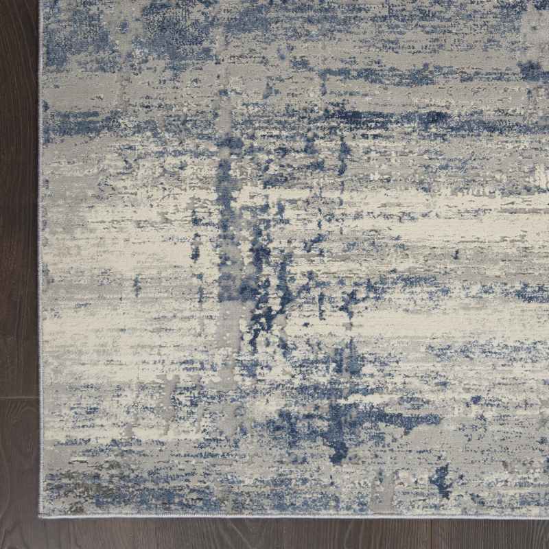 Rustic Textures Abstract Rugs RUS10 in Ivory Blue