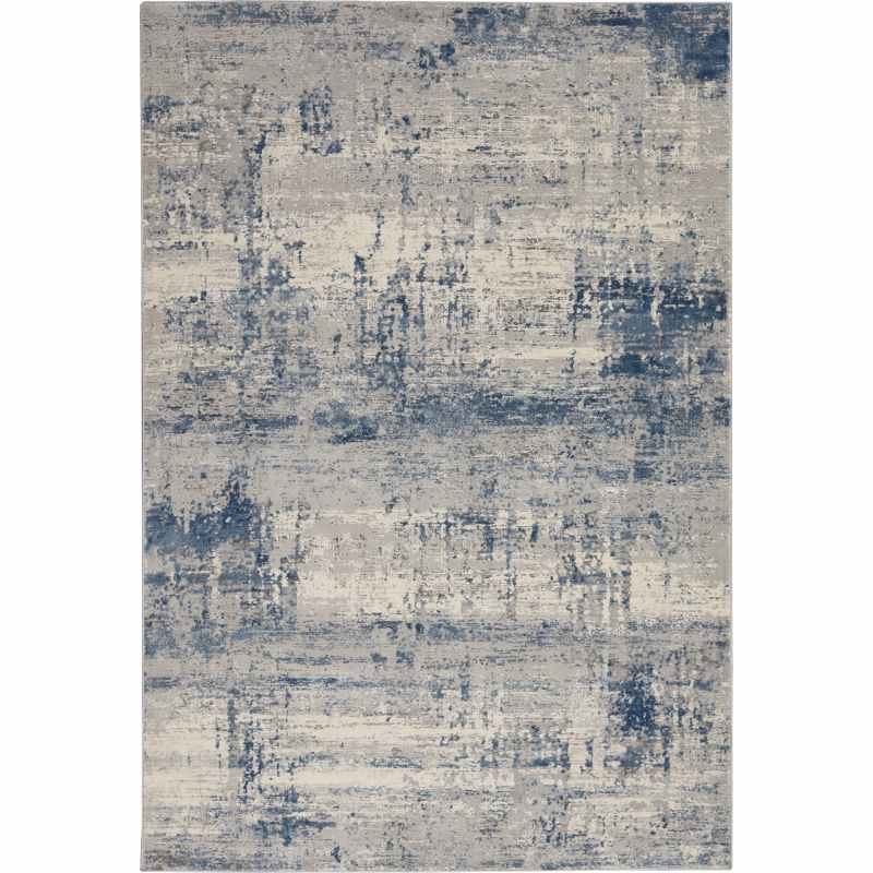 Rustic Textures Abstract Rugs RUS10 in Ivory Blue