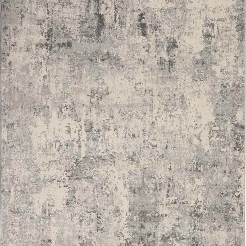 Rustic Textures Abstract Runner Rugs RUS07 in Grey Beige