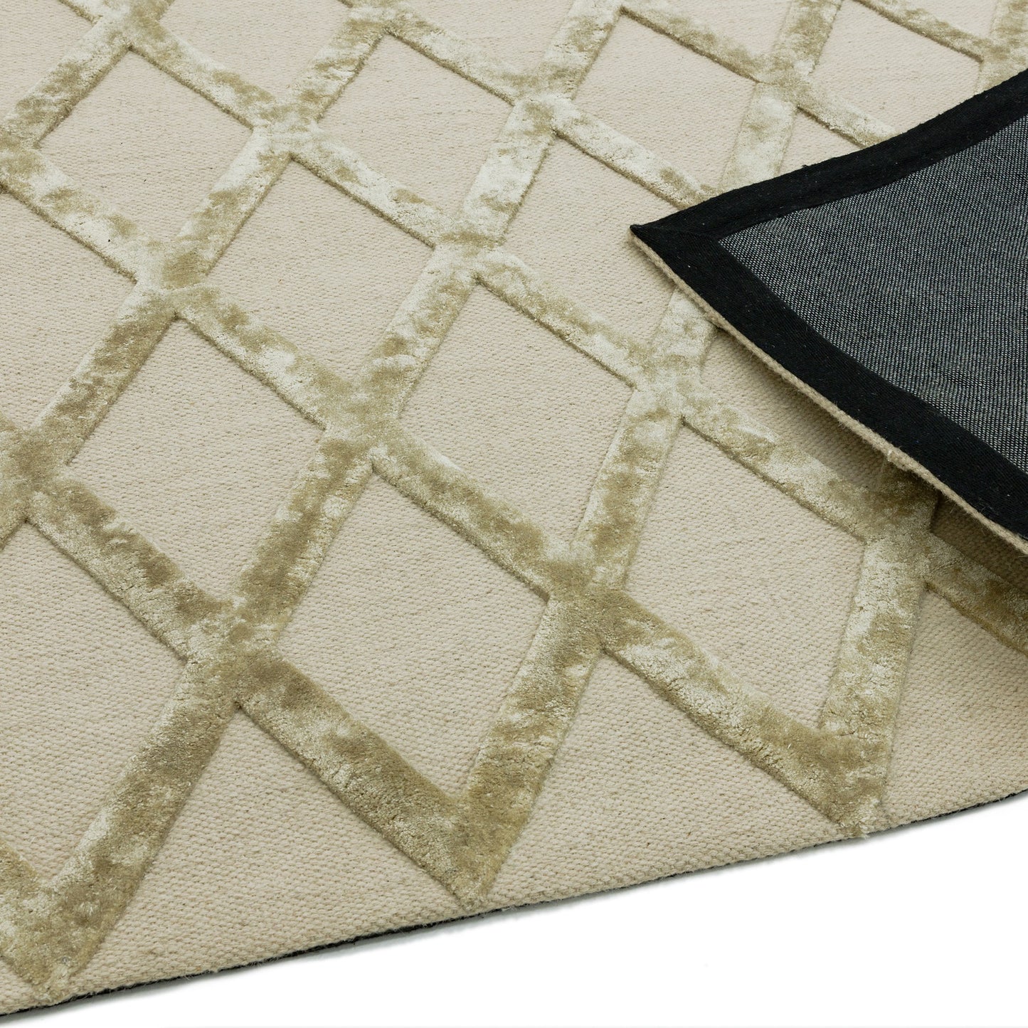 Dixon Diamond Luxury Wool Viscose Rugs in Gold